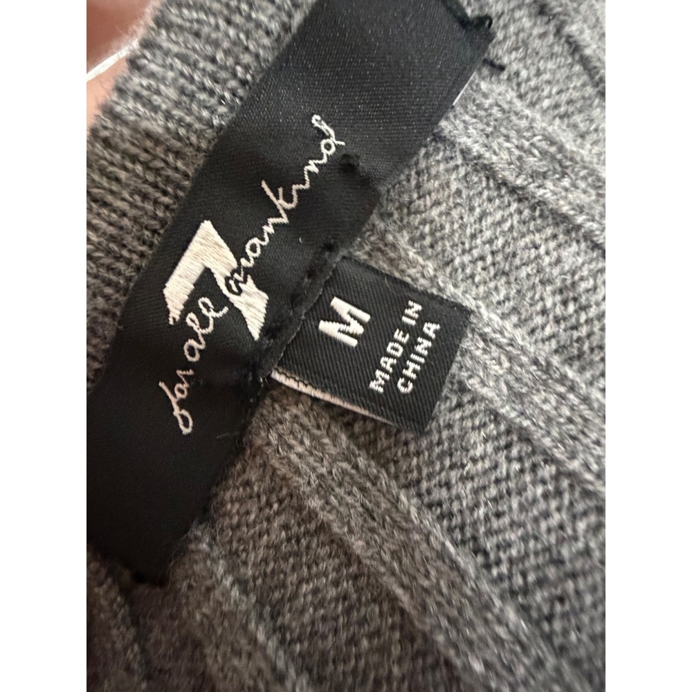 7 For All Mankind Gray Ribbed Knit Cami Tank Top Medium Y2K Minimalist Basic - Picture 5 of 6